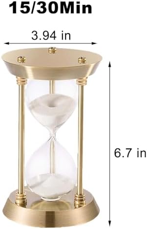 Vintage Sand Timer,30 Minute Hourglass,Antique Brass Sand Clock,Antiguo Reloj De Arena 30 Minuto,Sand Watch 30 Min,Metal Unique Sandglass for Gifts Games Kitchen Home Office Decoration