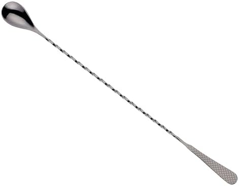 Barfly 13.2-inch Diamond Lattice Etch Bar Spoon, Gun Metal Black