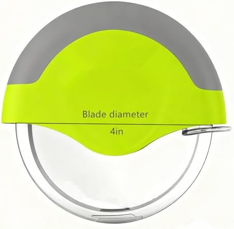 Bestac Premium Design Pizza Cutter Wheel - Razor Sharp Stainless Steel Slicer with Protective Blade Guard & Cover (Green)