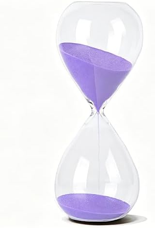 Hourglass, HoveBeaty Purple Sand Timer, 15 Minute Hand-Blown Glass
