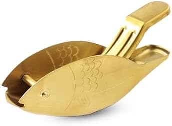 Fish Shape Lemon Squeezer, Stainless Steel Manual Lemon Juicer, Portable Lime Citrus, Heavy Duty Manual Squeeze Hand Press Juice for Cocktails Drinks Cooking (Gold)