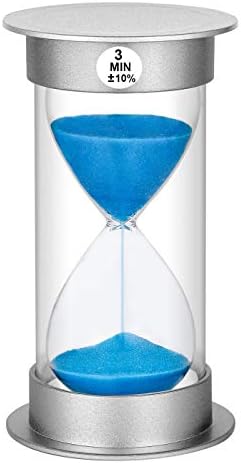 Sand Timer 3 Minute Hourglass Timer, Plastic Sand Watch 3 Min, Large Sand Clock 3 Minutes, Hour Glass Sandglass Timer for Kids, Games, Classroom, Kitchen, Decoration Blue
