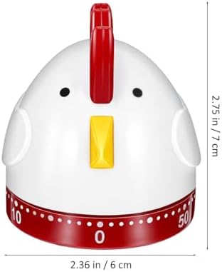 Mechanical Kitchen Timer, Easter Chicken Timer, Wind Up 60 Minutes Manual Countdown, Loud Alarm Animal Rooster Rotating Time Reminder for Cooking, Baking, Kids Study, Classroom