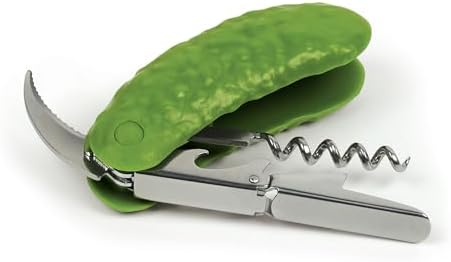 Genuine Fred PICKLED Corkscrew, Multi,function bar tool, Double,hinged lever corkscrew and foli cutter, Great gift