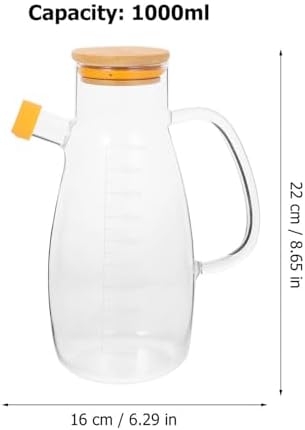 Kichvoe Glass Oil Dispenser Bottle with Handle and Scale 34Oz Kitchen Vinegar and Cooking Oil Container Easy Pour and Clean Home Use