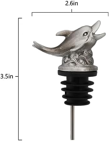 Animal Wine Aerator & Liquor Pourer for Bar,Home and Party Wine Pourer Aerator Festival Gift (Dolphin Silver Gray)