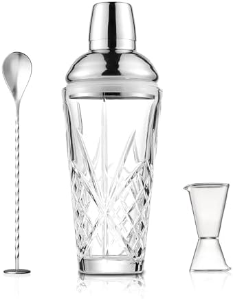 18.5oz Deep-Cut Crystal Cocktail Shaker Set