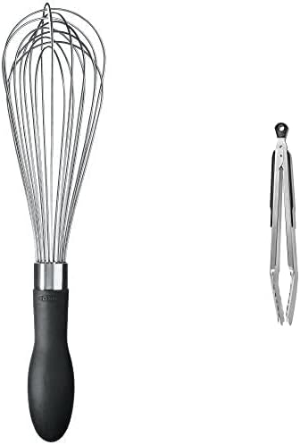 OXO Good Grips 11-Inch Balloon Whisk & Good Grips 12-Inch Stainless-Steel Locking Tongs
