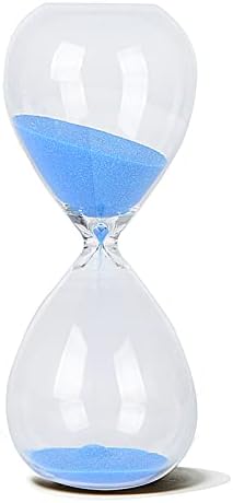 Hourglass, HoveBeaty Blue Sand Timer, 15 Minute Hand-Blown Glass