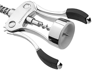 Wine Opener, Zinc Alloy Premium Wing Corkscrew with Multifunctional Bottles Opener, Sharp Wine Corkscrew with Ergonomic Non-Slip Wing Handle, Silver