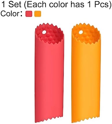 uxcell Garlic Peeler Skin Remover Roller Keeper, Silicone Garlic Peeler Tube Non Slip 5.12inch Long for Useful Kitchen Tools, Orange/Red