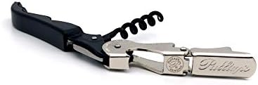 Pulltap's Genuine Classic 500 Waiter's Corkscrew – Double-Hinged Wine Key with Hinged Foil Cutter – Patented Design – Made in Spain – Black (Negro)
