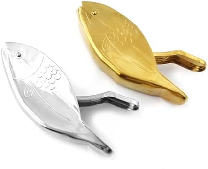 Fish Shape Lemon Squeezer, Stainless Steel Manual Lemon Juicer, Portable Lime Citrus, Heavy Duty Manual Squeeze Hand Press Juice for Cocktails Drinks Cooking (Gold)