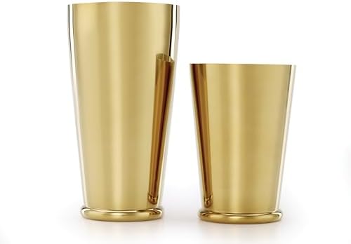 Barfly Cocktail Shaker Set with Weighted Bottom, Deluxe 18 and 28 oz, Gold