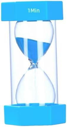 Colorful Sand Timers, Hourglass Sand Timers 1 Min Sandglass Timer with Protective Cover for Toothbrush Timer Games Classroom Home Office Cooking(Blue+1Min)