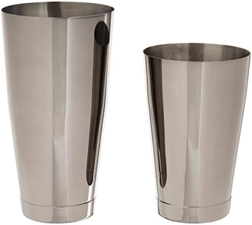 Barfly Cocktail Tin, Set (18 oz and 28 oz), Gun Metal Black,M37009BK