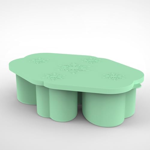 Silicone Ice Cube Trays for Freezer with Lid, Clear Ice Mold for Stanley Cup 20 30 40 OZ Tumbler Ice Molds & Ice Maker for Cocktails, Whisky, Juice (30-40 OZ, Green)