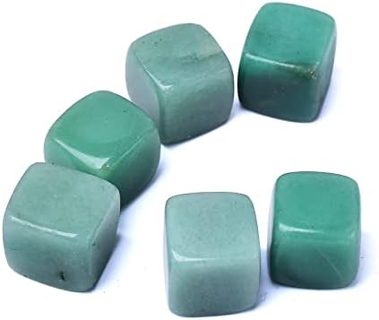 Green aventurine Whiskey Stones Chilling Crystal Ice Cubes for Drinks Whiskey Rocks 0.8" Wine Cubes Gifts for Women Set of 6