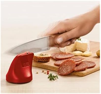 YUZE Knife Sharpener - Kitchen Knife Sharpeners - Pocket Knife Sharpener - Manual Blade Sharpener (Red)
