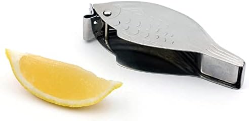 2Pcs Stainless Steel Fish Shape Manual Lemon Squeezer, Ergonomic Citrus Juicer for Orange, Lime, Pomegranate