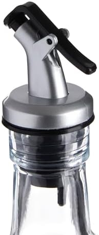 Juvale Olive Oil Dispenser Bottle - 17 Fl Oz (500 ml), Clear Glass, 2-Pack - Oil & Vinegar Set for Kitchen - Airtight Pour Spouts & Lever-Release Lids - Salad Dressing Container & Vinegar Dispenser