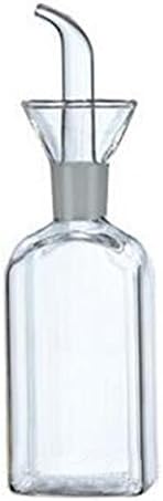 ELETON Square Olive Oil Dispenser Oil Bottle Glass Dispensing Bottles for Kitchen - Olive Oil Glass Dispenser to Control Cooking Vegetable Oil and Vinegar (8 oz)