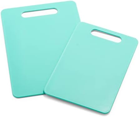 GreenLife Cutting Board Set 8x12" & 10x14", Extra Durable, Meal Prep, Non-Slip, Grip Handles, Crack Resistant, Dishwasher Safe, Reversible, Versatile Kitchen Essentials, Turquoise
