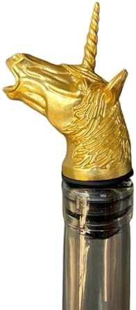 Gold Unicorn Wine Aerator Pourer Spout – Funny Wine Gift for Men & Women – Novelty Animal Wine Accessory for Parties & Home Bar