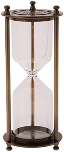 Retro Metal Sandglass Empty Hourglass Sand Timer Without Sand for Home Office Decoration (Bronze - L)