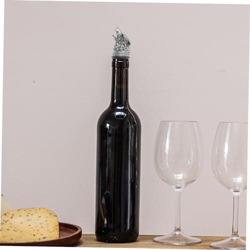Wolf Head Wine Pourer Wine Bottle Topper Wine Bottle Pourer Bottle Pourers Liquors Spouts for Bottles Wine Bottle Sealing Plug Whiskey Pourer Spouts Cork Beer Oil Pourer Alloy