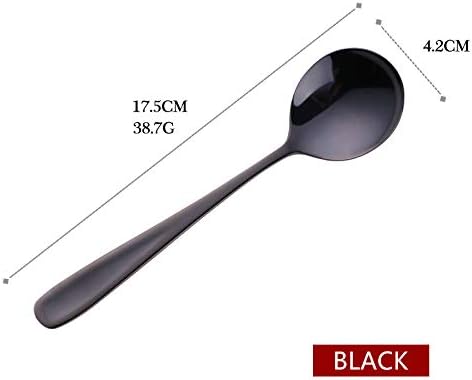 Buyer Star Bouillon Spoon Sets, 7-Inch Round Soup Spoons, Stainless Steel Finished Table Dinner Spoons