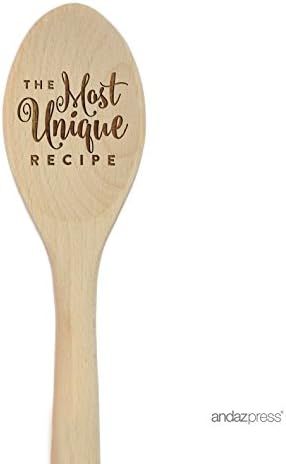 Andaz Press Laser Engraved Wooden Mixing Spoon Trophy Award Prize, 12-inch, Most Unique Recipe, 1-Pack