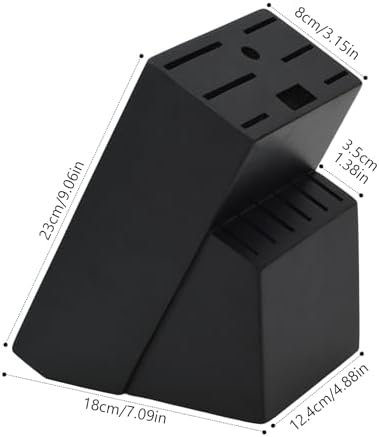 Wood Kitchen Knife Block, Universal Kitchen Knife Holder Kitchen Knife Storage Rack 14 Slots Knife Holder (Black)