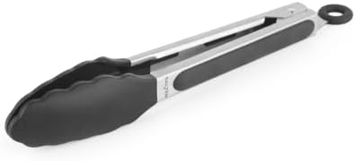 Salter Expert 9” Locking Tongs – Non-Stick Safe, Heat-Resistant Silicone, Dishwasher Safe, for Meat, BBQ, Frying, Serving, Air Fryer, Salad, Buffet, Easy to Clean, Durable