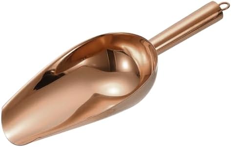 uxcell Metal Ice Scoop, 11" x 4.1"Stainless Steel Ice Scooper for Kitchen Party Bar Wedding Use, Rose Gold