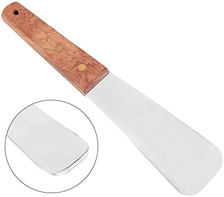 Stainless Steel Ice Cream Scoop with Ergonomic Wooden Handle for Hard Ice Cream Dessert and Butter Cutting