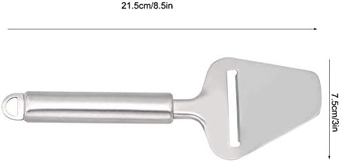 Stainless Steel Cheese Slicer with Long Handle, Heavy Duty Plane Cutting Tool for Semi-Soft and Semi-Hard Cheese, Silver