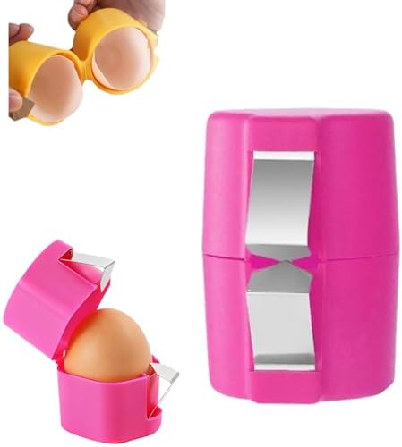 Egg Shell Opener, 2026 Upgrade Egg Shell Separator for Raw Eggs Gadgets Cracker Tool, Stainless Steel Eggs Cutter Eggs Cracker Tool Multifunctional Egg Cutter for Home Kitchen (Pink, 1 pack)
