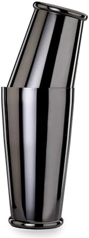 Barfly Cocktail Shaker Set with Weighted Bottom, Deluxe 18 and 28 oz, Gunmetal Black