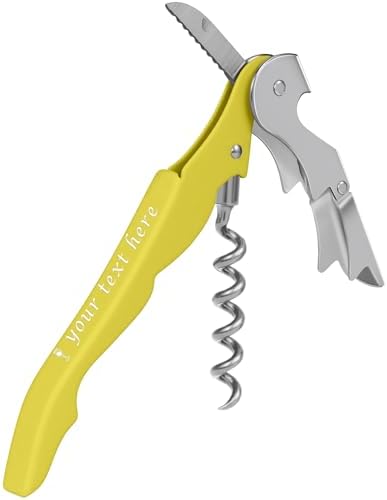 Custom Wine Bottle Opener, Stainless Steel Wine Key Corkscrew w/Foil Cutter