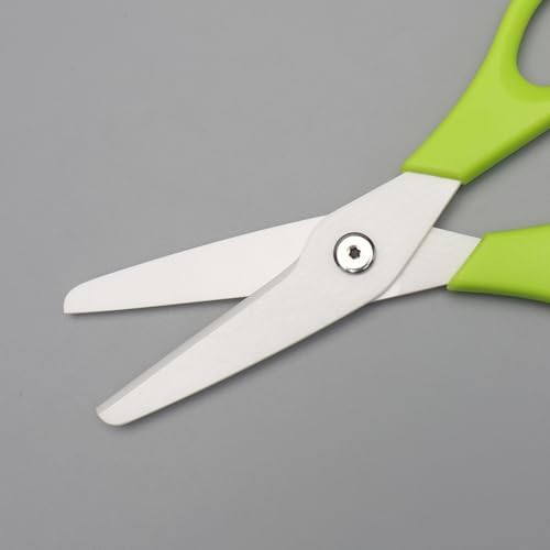 Ceramic Kitchen Scissors 8" Ceramic Blade Scissors White Sharp Blade with Green ABS Handle Cooking Shears for Office School Crafting Kitchen (Green)