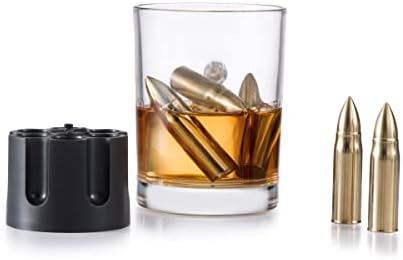 Whiskey Stones Gift Set - Set of 6 Chilling Stones - Rocks Ice Cubes - Beautiful Gift Box for Men, Gifts for Men Dad, Christmas Stocking Stuffers, Whiskey Stones (Brown)