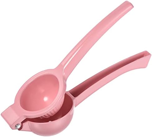 uxcell Manual Hand Squeezer, Aluminium Alloy Lemon Orange Citrus Juicer Suitable for Lemon, Watermelon, Orange, Pomegranate, Cucumber - Pink