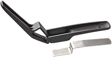 Fackelmann Garlic Press, Garlic & Ginger Crusher & Mincer, Easy Clean Removable Press, Plastic Handle with Stainless Steel Squeezer, 16.5x6x3cm, Grey