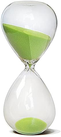 Hourglass, HoveBeaty Green Sand Timer, 15 Minute Hand-Blown Glass