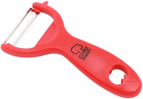Chef Craft Classic Stainless Steel Blade with Plastic Handle Tomato/Kiwi Peeler, 8 inch, Red