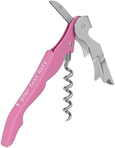 Custom Wine Bottle Opener, Stainless Steel Wine Key Corkscrew w/Foil Cutter