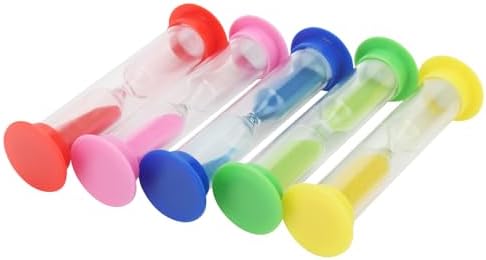MUKCHAP 50 PCS 1 Minute Sand Timer, 8.7 x 2.5cm Colorful Hourglass Sandglass Timer, 5 Colors Small Plastic Sand Clock for Home, Office (Pack of 2)