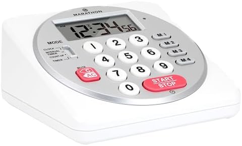 MARATHON Commercial Grade 100-Hour Digital Timer with Keypad, White