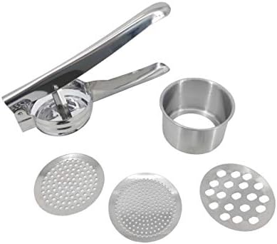 FixtureDisplays® Professional Stainless Steel Potato Ricer, Babyfood Masher with 3 Ricing Discs for Coarse & Fine Ricing Great Potato Press 15364